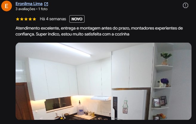 Avaliação de Eronilma Lima no Google — 5 estrelas